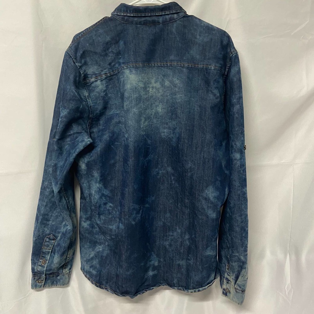 Denim & Rivets Shirt Jacket XL Distressed Button Up - Picture 2 of 10